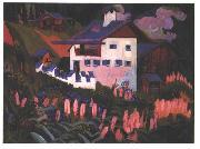 Ernst Ludwig Kirchner House in the meadows oil